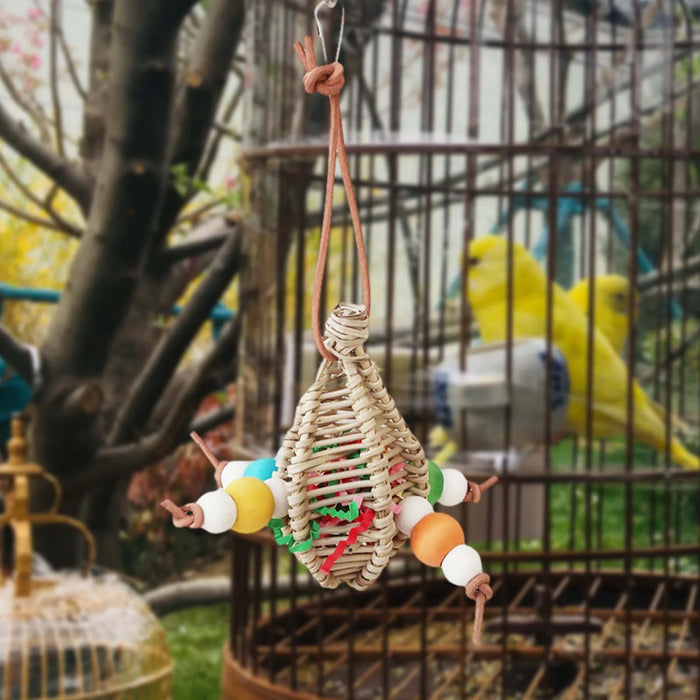 Bird Parrot Chew Toy Bird Chew Hang Toys Interactive Toys Turntable Stand Playing Cage Accessories Pet Supplies