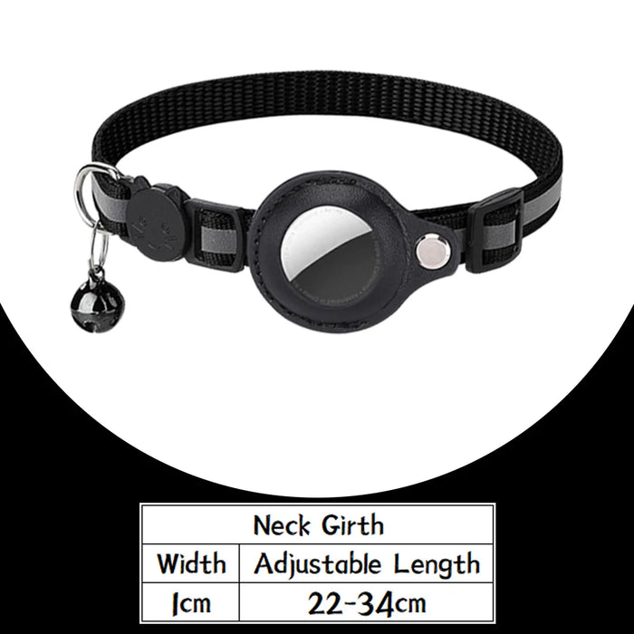 Airtag Cat Collar Anti Lost Safety Breakaway Reflective Cat Collars with Bell Airtag Holder Case for Kitten Cat Accessories
