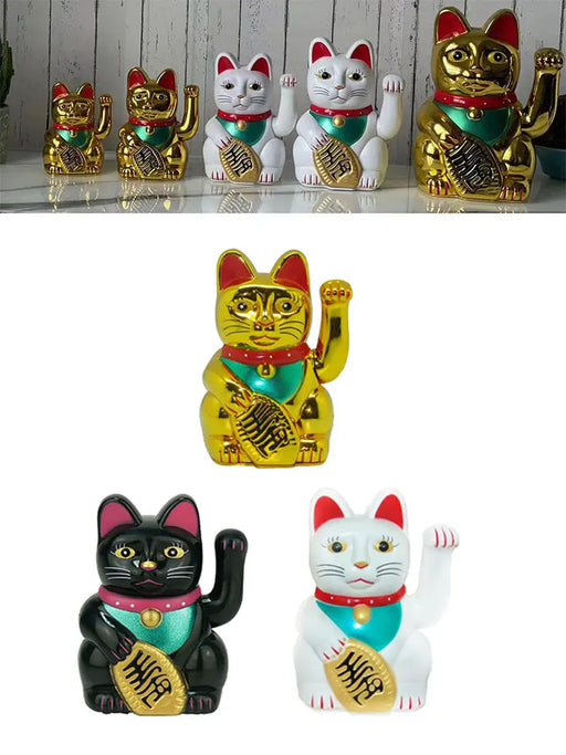 5 Inch/13.5cm Lucky Cat Waving Feng Shui Beckoning Cat Wealth Fortune Lucky Kitty For Home/Shop/Store Decoration 3 Color Choose