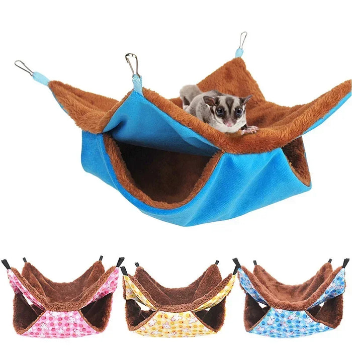 Pet Double-layer Plush Hammock Warm Hamster Hanging Bed Ferret Hanging Bed for Cat Rodents Hammock for Hamster Pets Supplies