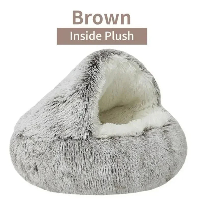 Semi Enclosed Pet Sleep Bags Long Round Cat Cushion Soft Plush 2 In 1 Warms Cats Beds Simple Comfort Warm Puppy Sleeping Nest