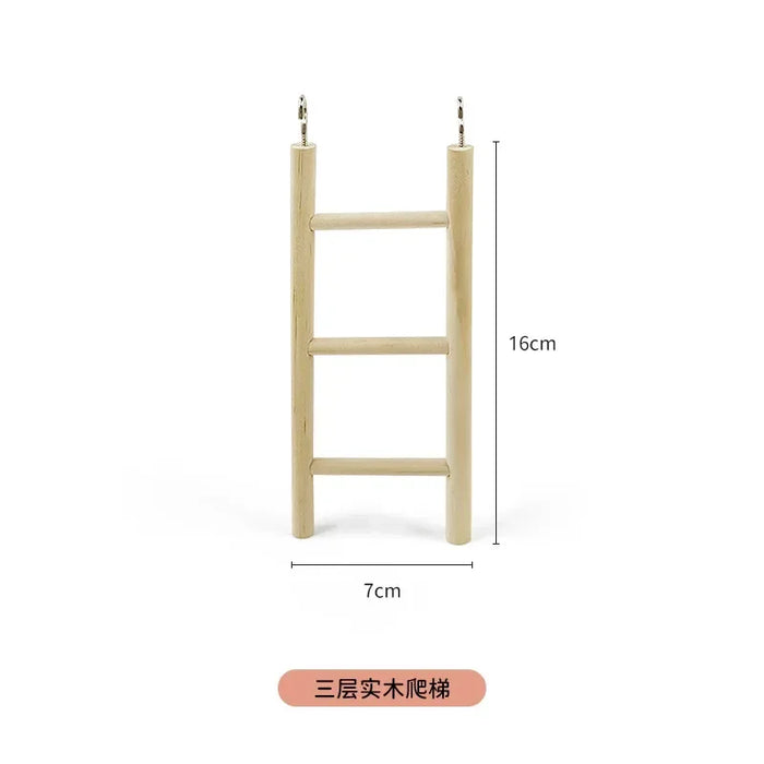 1PC Birds Toy Wooden Ladders Swing Scratcher Perch Climbing 3/4/5/6 Ladder Bird Cage Hamsters Parrot Toys Hanging Pet Supplies