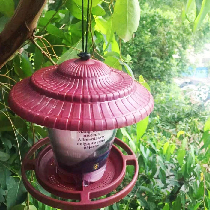 Hanging Wild Bird Feeder Outdoor Pet Food Dispenser Multiple Holes Bird Feeder Automatic Foot Feeding Tool for Flying Animals