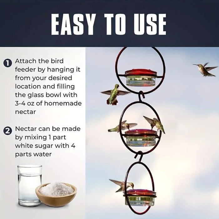 Circular Hanging Hummingbird Feeder Water Feeders for Bird Courtyard Gardens Bird Supplies