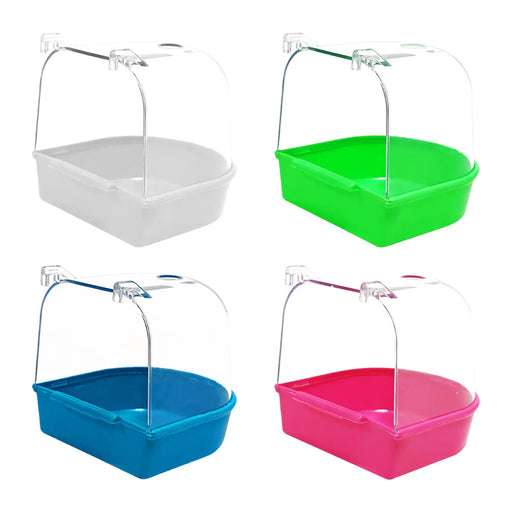Bird Bath Box Bird Bathtub Birds Parrot Bath House Hanging Bath Tub for Lovebirds Budgie Budgerigar Water Bowl Cockatiel