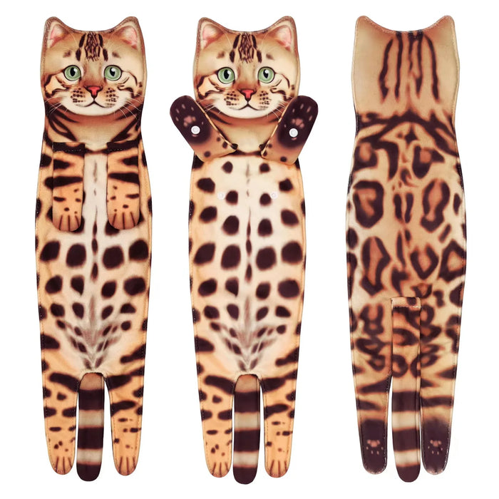 funny Cat Hand Towels Kitchen Bathroom Hand Towel Ball with Hanging Loops Quick Dry Soft Absorbent Microfiber creative Towels