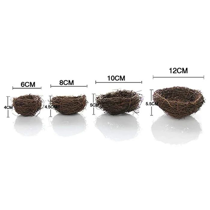 Bird Cage Round Rattan Bird Nest Easter Handmade DIY Craft Vine Simulation Bird Nest Egg Decor Props Home Garden Window Display