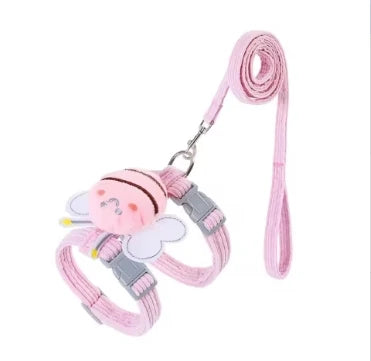 Pet harness and leash set, adjustable, comfortable and breathable, suitable for cats and small dogs