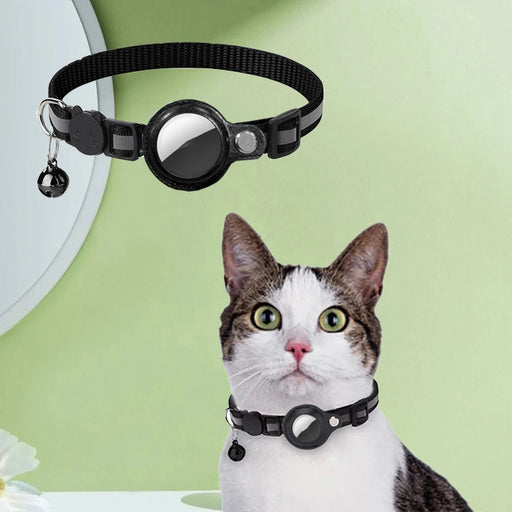 Airtag Case Collar for Cats with PU leather Protective Case for Anti Lost Locator Tracker Cat Accessories Reflective Pet Collars
