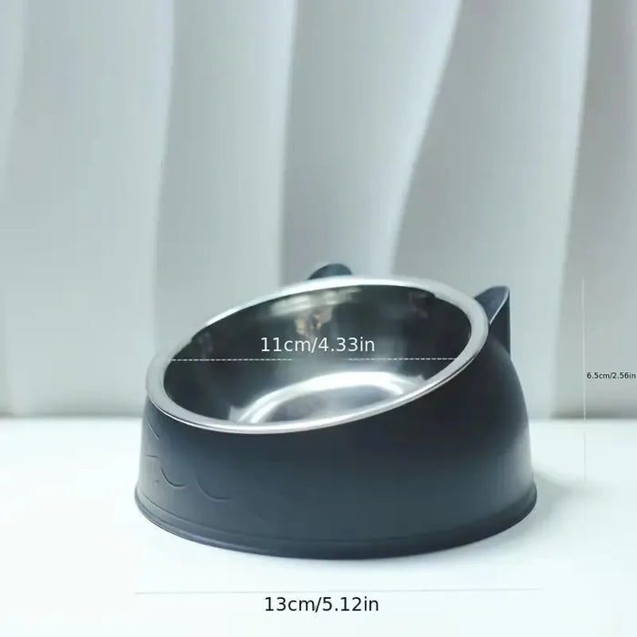 Cat Bowl Stainless Steel Cat Feeder Bowl with Non Slip Base Cat Food Water Feeder Tilted Pet Bowl Dogs Feeder Product Supplies
