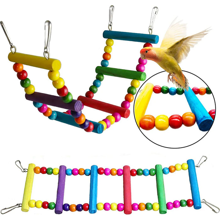 7PCS  Parrot Toy Bird Cage Accessories Bird Accessories Stair Mirror Swing Bell Bird Toy