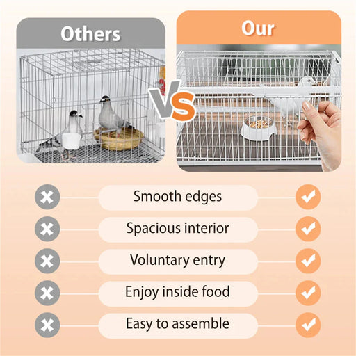 New Auto Trap Bird Cage Rabbit Cage Mouse Cage Entry Only and No Exit Thickened and Encrypted Automatic Pigeon Collecting Tool