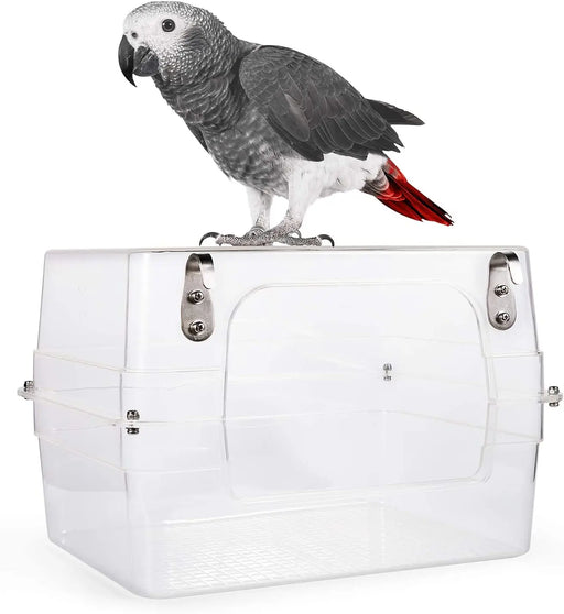 Bird Bath Shower   Bathtub Box  Large Hanging Clear Transparent  Cube   for Parrots  Cage Accessories Bowl