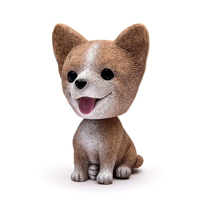 Shaking Head Dog Ornament Resin Cute Bobblehead Decoration Wobble Shaking Nodding Head Dolls Gift For Car Interior Home Room