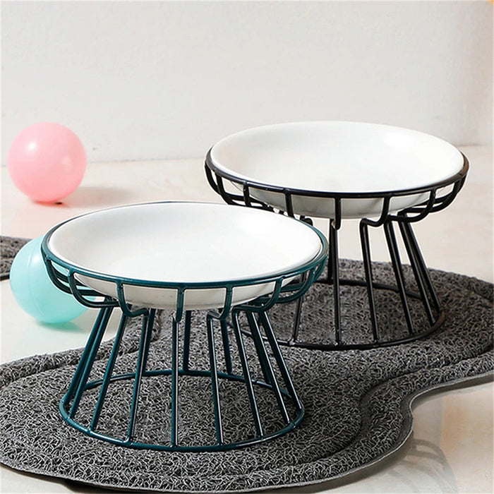Cat Lift Bowl  Metal Stand Pet Food Snacks Feeding Elevated Feeder Kitten Puppy Dish Dog Supplies Accessories