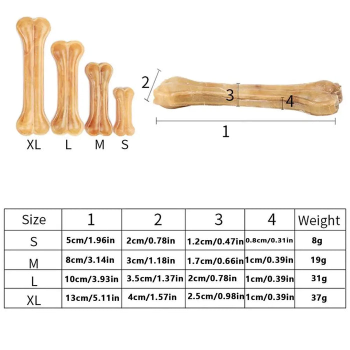 Beef Flavor Puppy Chew Bone Non-Toxic Puppy Toys Cowhide molar bone Puppy Treats Supplies Cleaning Teeth Healthy Snacks Edible