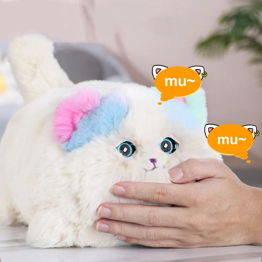 Cartoon Cute Plush Electric Cuddle Cat Toy Creative Simulation Cat Learn To Talk Wag Your Tail Blink Your Eyes Plush Doll Toys
