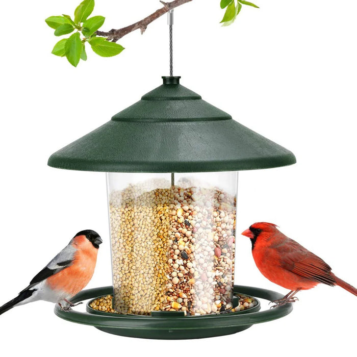 Hanging Wild Bird Feeder Outdoor Pet Food Dispenser Multiple Holes Bird Feeder Automatic Foot Feeding Tool for Flying Animals