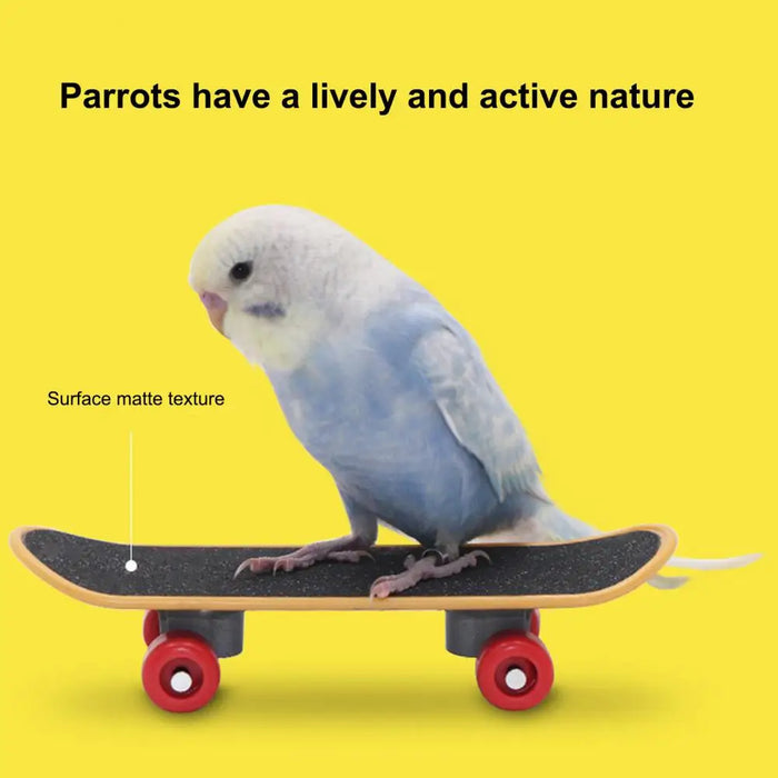 Bird Playtime Accessory Flexible Wheel Parrot Scooter Mini Skateboard Toy for Budgies Parakeets Fun Bird Training Accessories