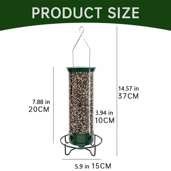 Squirrel-Proof Wild Bird Feeder Portable Bird Feeder For Garden Yard Outdoor Wrought Iron Hanging Hummingbird Feeder