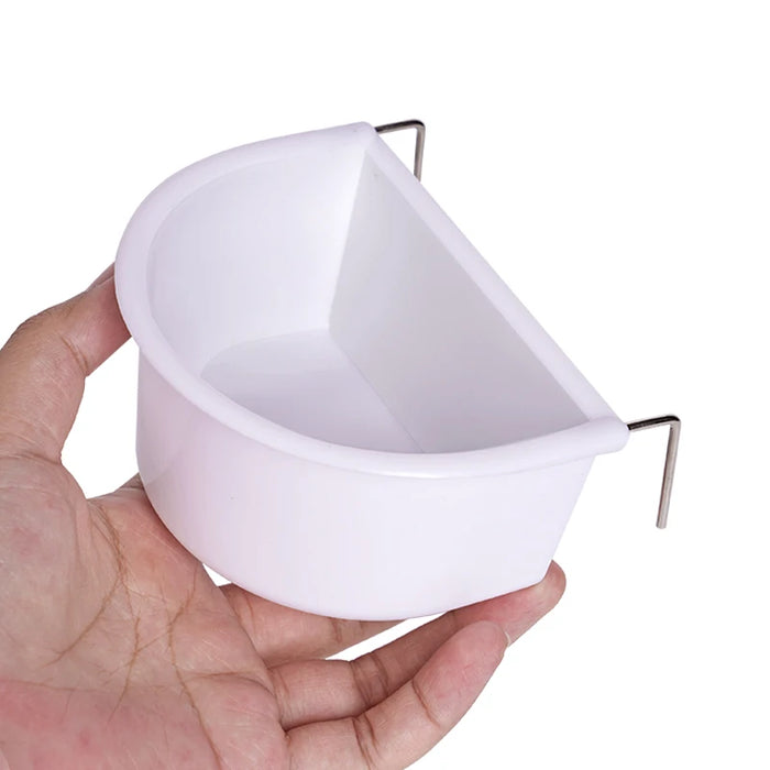Bird Food Water Bowl Feeding Cup Bird Pigeons Canary Cage Feeder Parrot Pet Aviary Stainless Steel Hooks Drinker Box Container