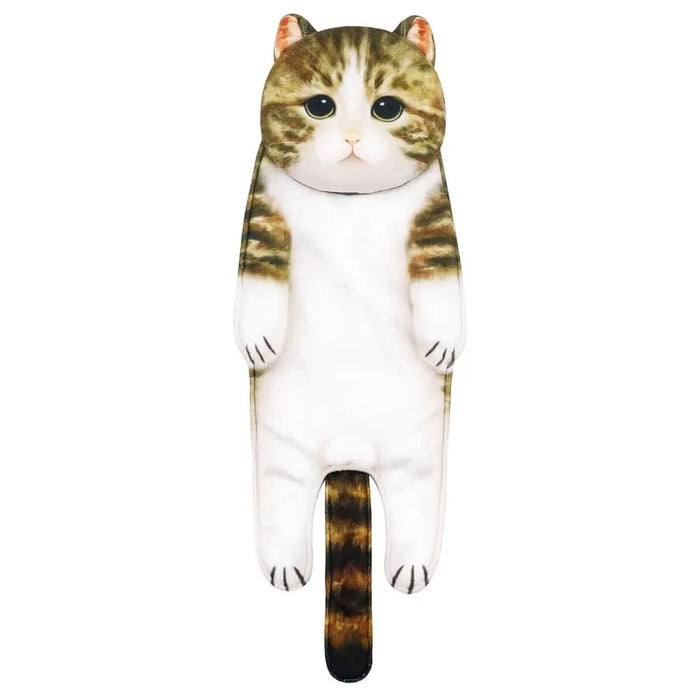 Cute Cat Hand Towel Cute Cat Decor Hanging Washcloths Funny Housewarming Face Towels For Bathroom Kitchen Cats Lovers