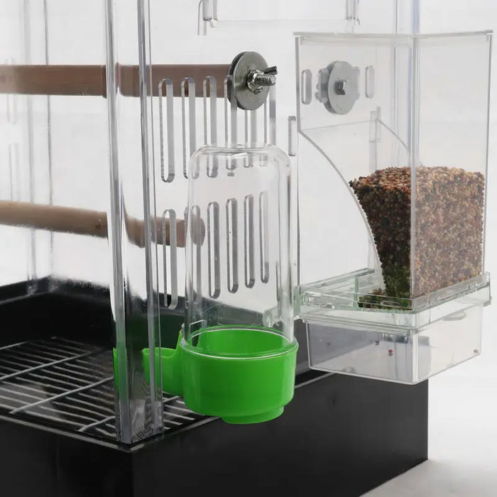 Pet Bird Prevention Splash Food Container Parrot Hanging Automatic Feeder Bird Feeder Starling Indoor Outdoor Garden Birds Cage