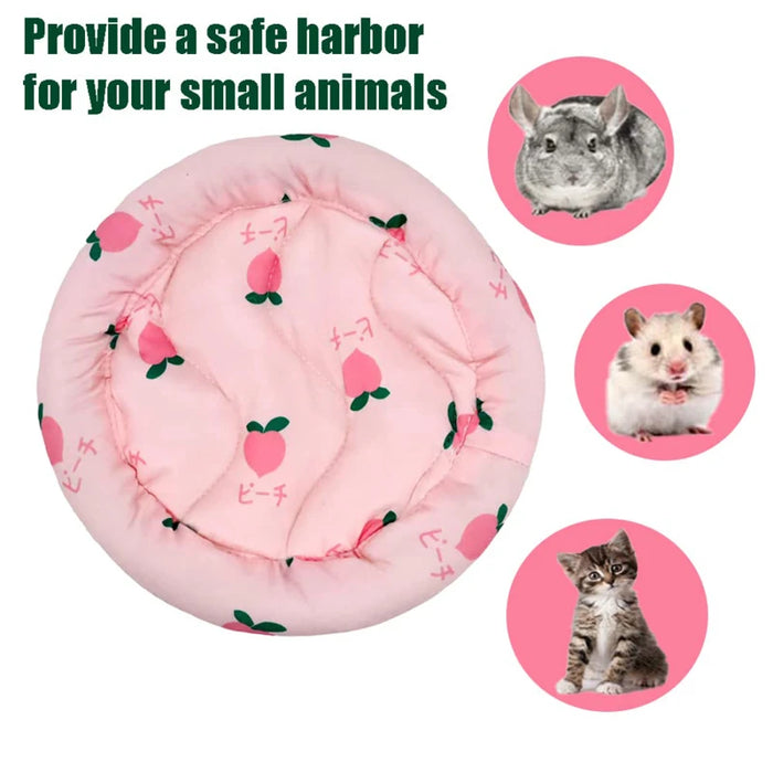 Round Hamster Bed Comfortable Sleep Mat Pad for Hedgehog Squirrel Mice Rats Guinea Pig Chinchilla Small Animal Soft Cushions