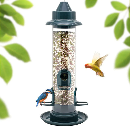 Hanging Wild Bird Feeder Outdoor Pet Food Dispenser Multiple Holes Bird Feeder Automatic Foot Feeding Tool for Flying Animals