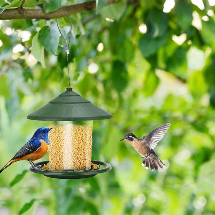 Hanging Wild Bird Feeder Outdoor Pet Food Dispenser Multiple Holes Bird Feeder Automatic Foot Feeding Tool for Flying Animals
