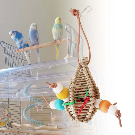 Bird Parrot Chew Toy Bird Chew Hang Toys Interactive Toys Turntable Stand Playing Cage Accessories Pet Supplies