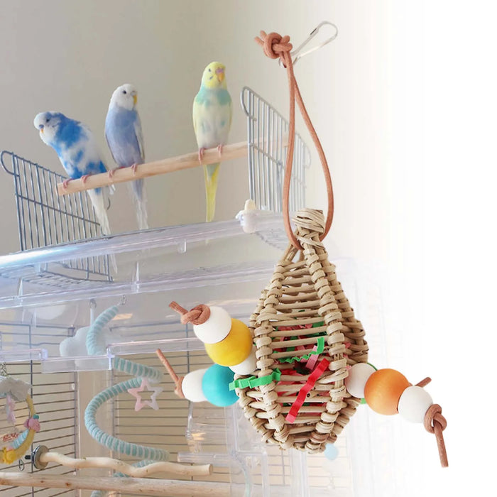 Bird Parrot Chew Toy Bird Chew Hang Toys Interactive Toys Turntable Stand Playing Cage Accessories Pet Supplies