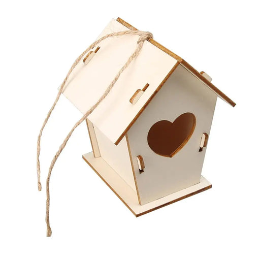 Wooden Mini Bird Cage Outdoor Hanging Birdhouse Box DIY Painting Blank Wood Garden Bird Cages Yard Decoration Bird Parrot Nest
