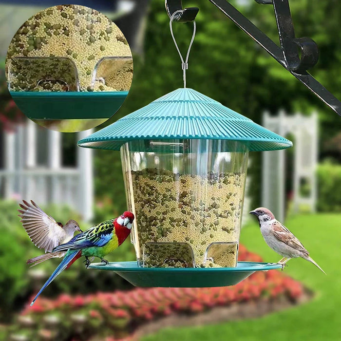 Bird Feeder For Outdoors Hanging Heavy Duty Weather Resistance Wild Bird Feeder Ideas For Bird Lovers Food Container With Rope