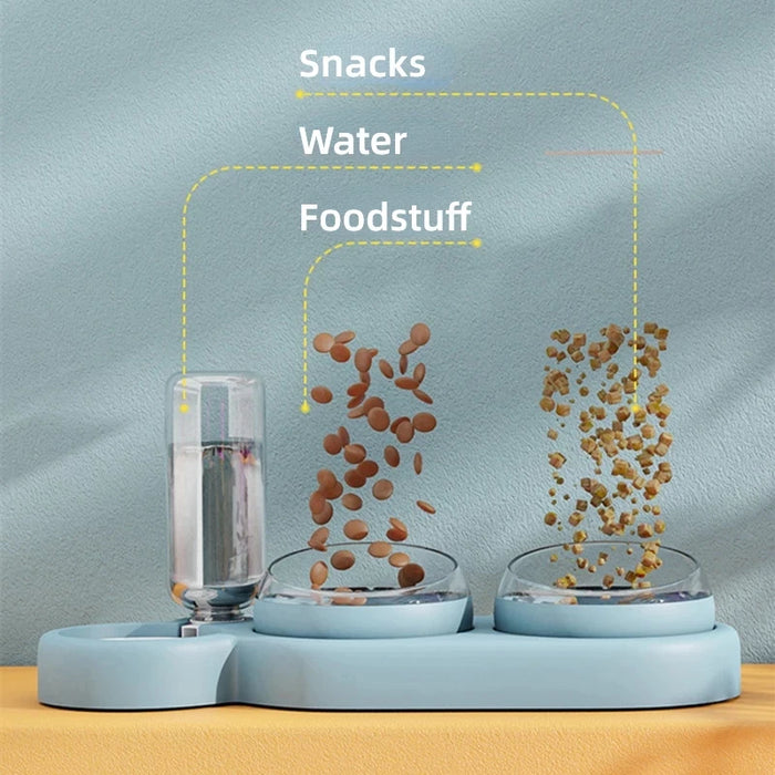 Cats Double Bowls Water Automatic Feeder Raised Stand For Cats Pet Drinking Fountain Food Dispenser Bowl Pet Products