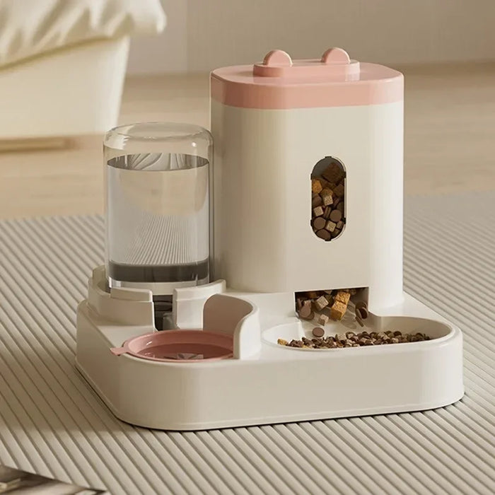 Automatic Feeder Cat Dog Food Bowl With Water Fountain Pet Large Capacity Raised Stand Dish Bowl For Cat Drinker Accessories