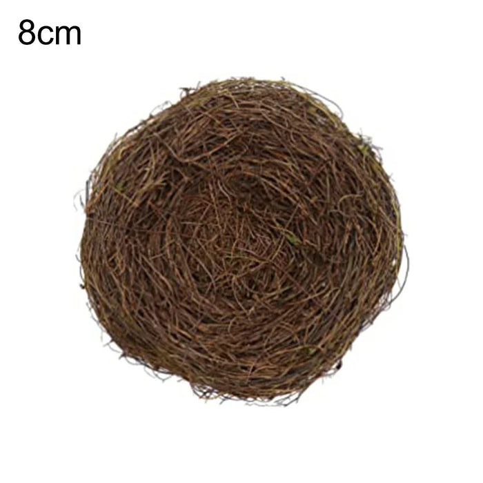 Bird Cage Round Rattan Bird Nest Easter Handmade DIY Craft Vine Simulation Bird Nest Egg Decor Props Home Garden Window Display