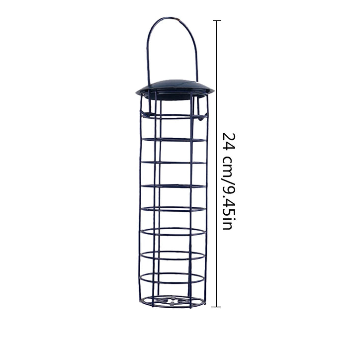 Bird Feeder Metal Balcony Bird Food Dispenser Hanging Wild Bird Feeder with Hanging Ring for Indoor Outdoor Garden Yard Decor