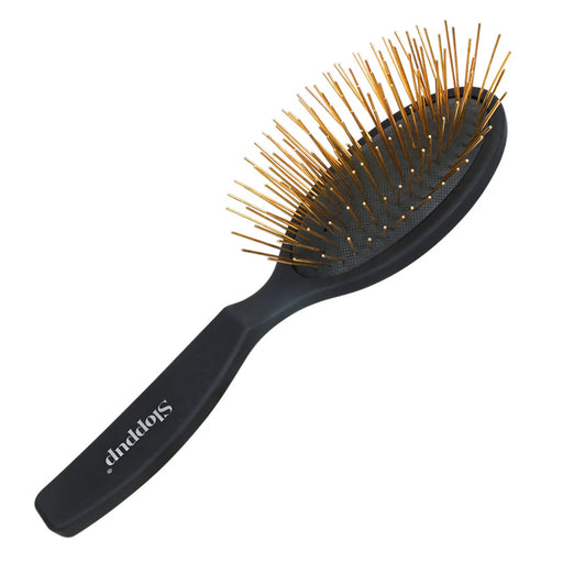 Pet Grooming Detangler Pin Dog Brush for Shedding & Removing Loose Fur, Lightweight with Gold Plated Pins for short Long Hair
