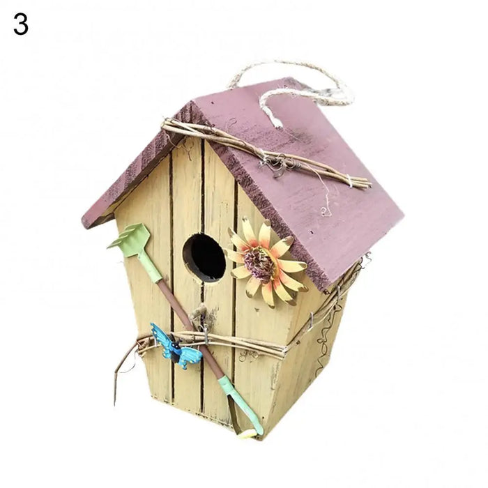 Bird House Birdcage Painting Outdoor Garden Yard Hanging Cottage Feeder Nest Crafts Birdhouse Pet Products Bird Accessories