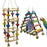 Wooden Parrot Hanging Rainbow Hammock training Ladder Toys With Bells Bird Cage Pet Accessories For Large Small Birds
