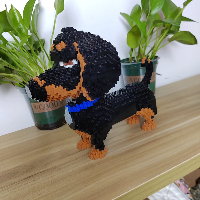 Dachshund Dog Model Micro Mini Building Blocks Set Educational Recreation Toys Pet Lover Gift Decoration Bricks Party Gift