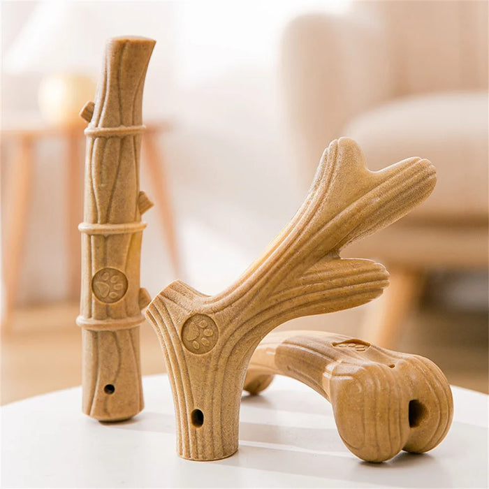 Bone Molar Dog Toy Indestructible Deer Antlers Log Color Wood Plastic Household Tools Dogs Chew Toys Tough Durable Aggressive