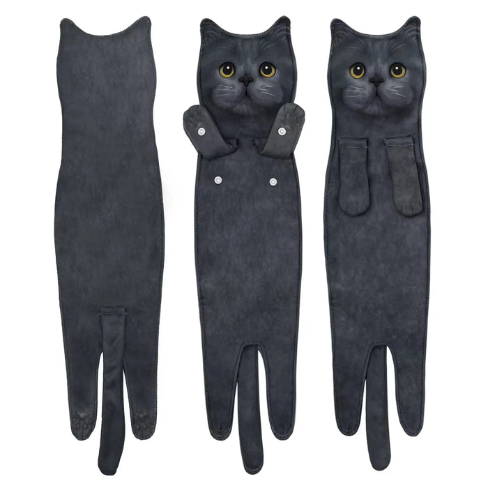 funny Cat Hand Towels Kitchen Bathroom Hand Towel Ball with Hanging Loops Quick Dry Soft Absorbent Microfiber creative Towels