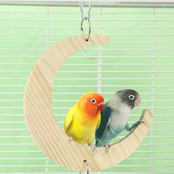 Bird Mirror Wooden Interactive Play Toy With Perch For Small Parrot Budgies Parakeet Cockatiel Conure Lovebird Cage Accessories