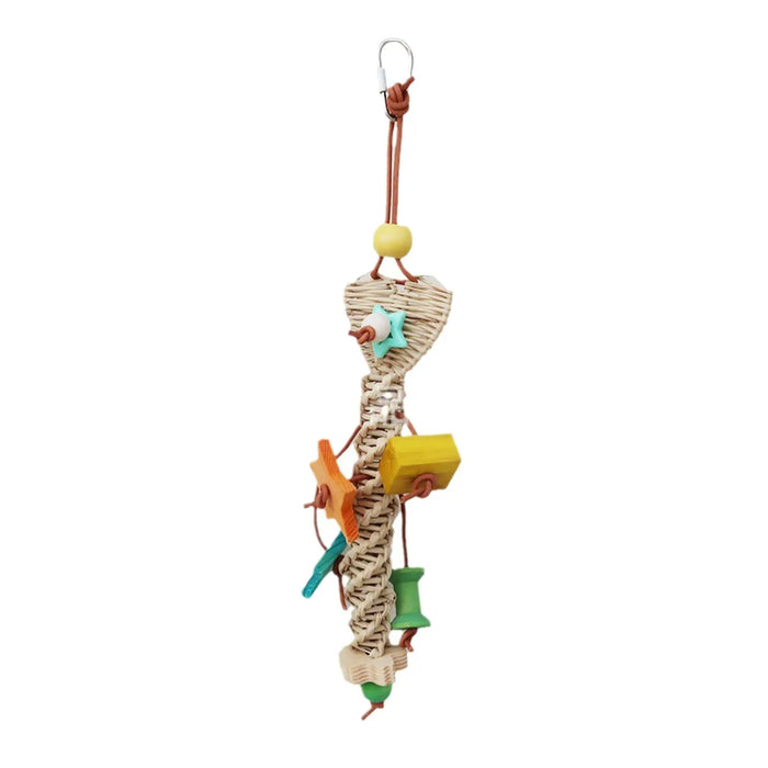 Bird Chewing Toy Chew Bird Toy Rattan Hanging Pet Toy Large Parrot Toys for Finches Cockatoos Budgie Cockatiels Parakeets