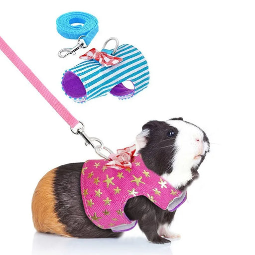Rabbit Harness Vest Leash Set for Small Pet Hamster Ferret Guinea Pig Bunny Puppy Mesh Chest Strap Pet Supplies Hot Sell
