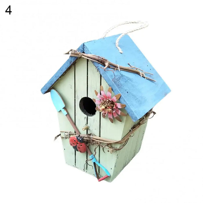 Bird House Birdcage Painting Outdoor Garden Yard Hanging Cottage Feeder Nest Crafts Birdhouse Pet Products Bird Accessories