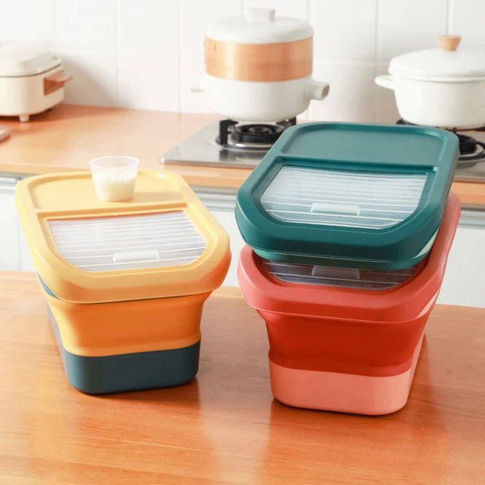 Pet Cat And Dog Food Storage Bucket Large Capacity Folding Sealed Storage Moisture-Proof Thickening Design Durable