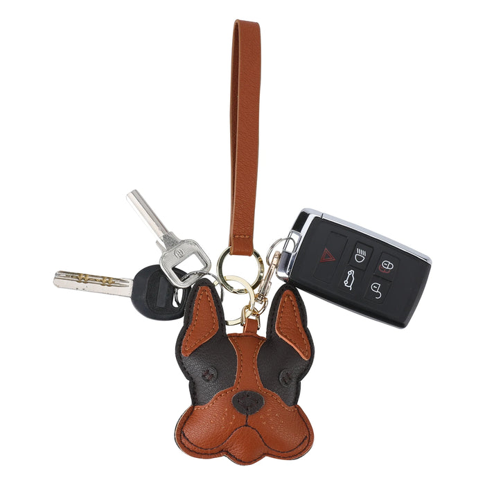 Leather Doggy Keychain Charm & Dog Lover Gift  Puppy Doggie Lover Accessories